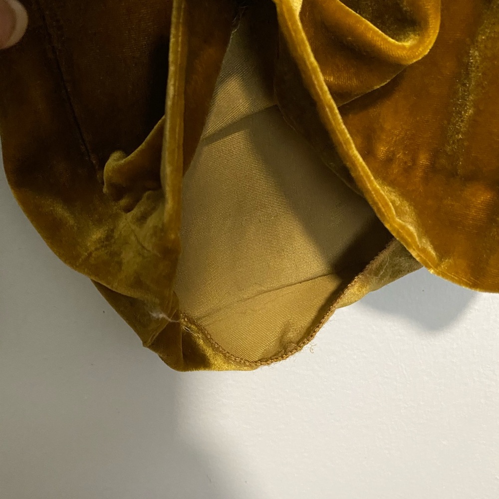 Zara Gold Velvet Trouser Pants - Picture 5 of 7